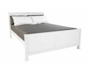 4ft6 Double White wood, solid panel,wooden bed frame Madrid